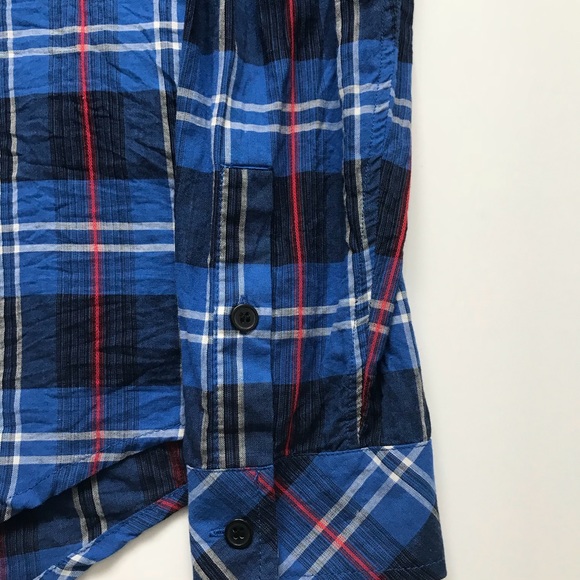 Urban Outfitters Salt Valley Blue Red Plaid Shirt - Picture 3 of 4